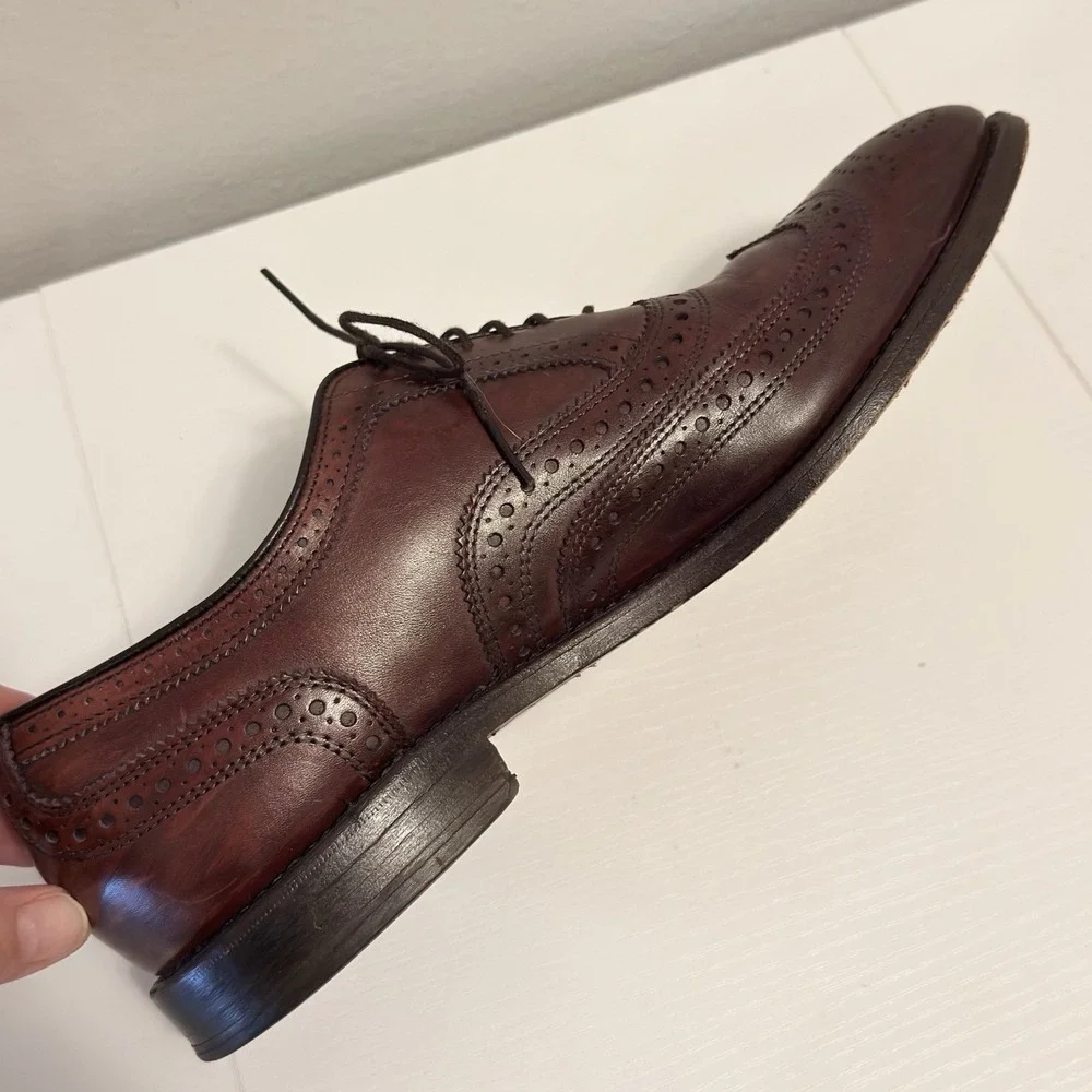 Allen Edmonds McAllister Wingtip Oxford Shoes Burgundy/Merlot Men's 10 D